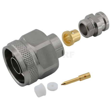 Type-N Connector Plug Soldering Straight For Micro-coax UFB205A Coaxial Cable,Stainless Steel Body