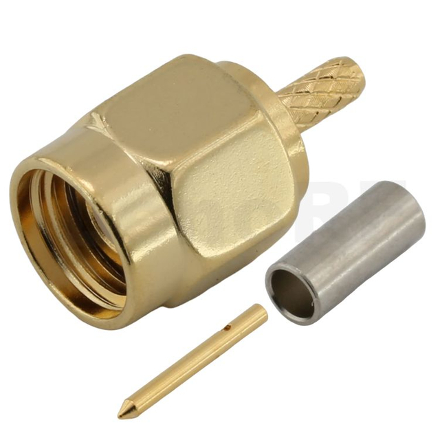 SMA Plug Connector Straight Crimping For RG178 Cable,Gold Plating