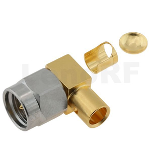 SMA Plug Stainless Steel Connector Solder Right Angle For Semi-Flexible,Semi-Rigid RG405 Cable 