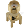SMA Connector Female Straight For PCB Through Hole,Gold plated, Spot riveting
