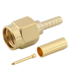 SMA Connectors Male Crimp Straight For RG316 RG174 Cable, Gold Plating