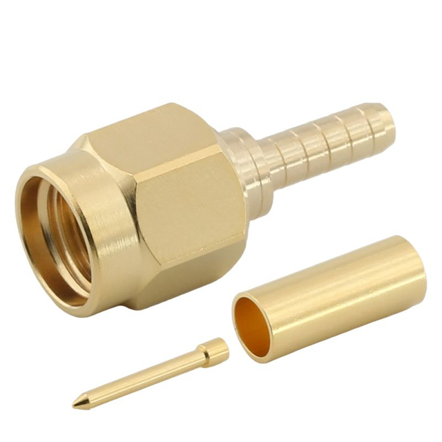 SMA Connectors Male Crimp Straight For RG316 RG174 Cable, Gold Plating