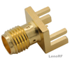 SMA Connectors Jack Solder Straight For PCB Edge Mount, Gold Plating