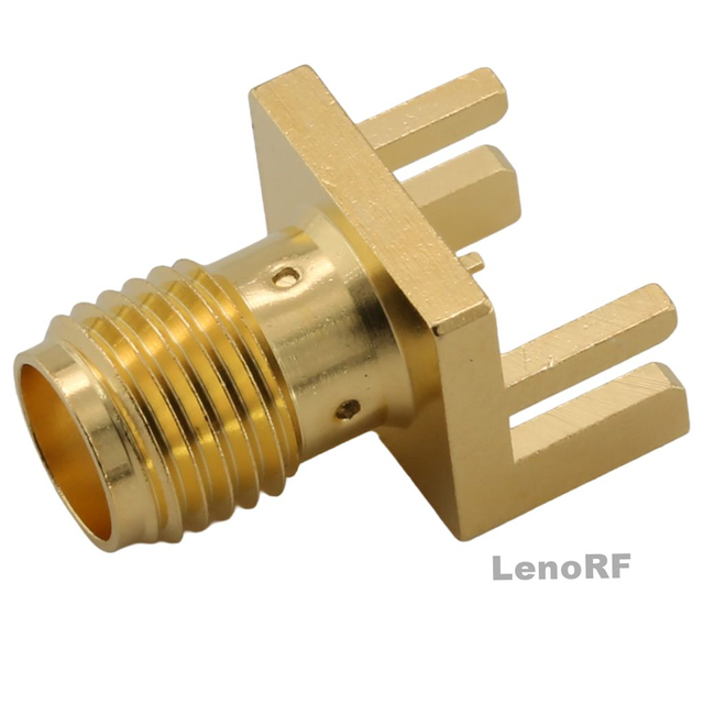 SMA Connectors Jack Solder Straight For PCB Edge Mount, Gold Plating