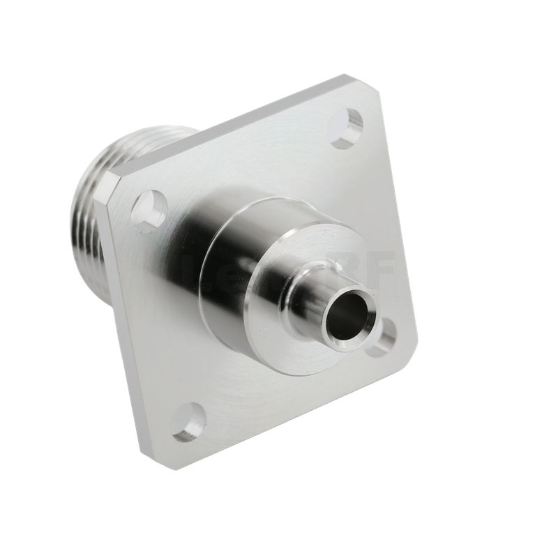 Type-N Connector Jack 4-hole Flange Soldering For .141 Coaxial Cable
