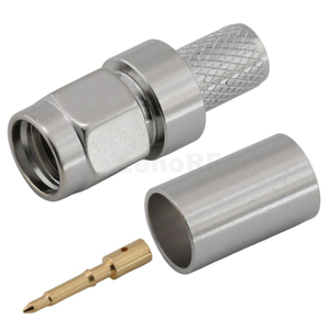 SMA Male Connector Straight Crimping For LMR240 Cable,Tri-metal Plating