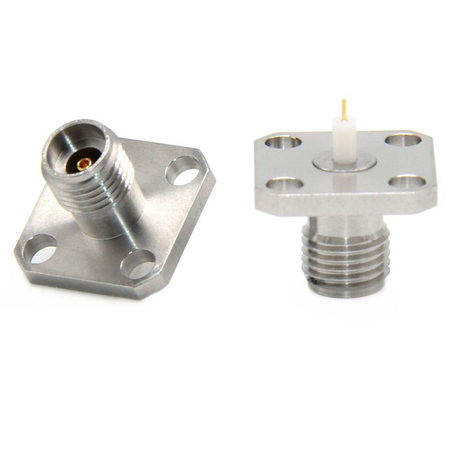 2.92mm Jack Connector Straight 4 Hole Flange Solder For PCB