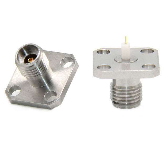 2.92mm Jack Connector Straight 4 Hole Flange Solder For PCB