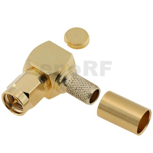 SMA Plug Connector Right Angle Crimping For LMR240 Cable