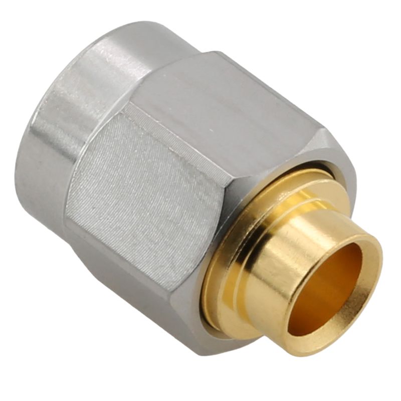 SMA Connector Male Straight Solder for RG402 .141 Cable,Stainless Steel Nut