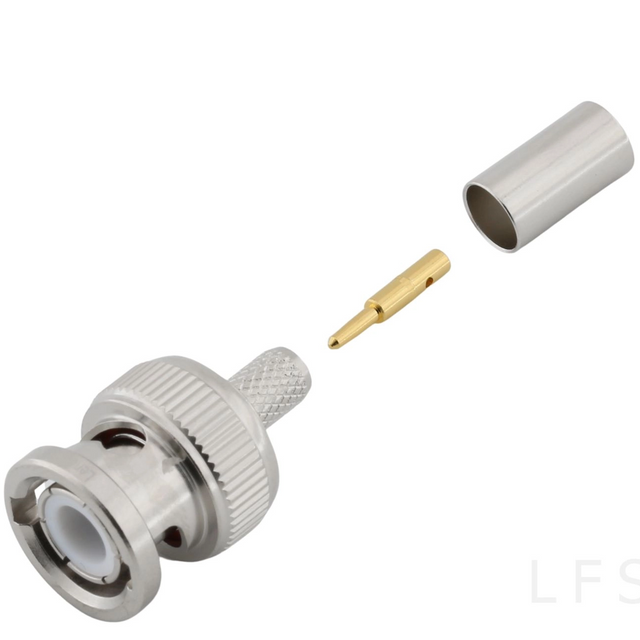 BNC Connector Male Straight Crimping For RG223 Cable