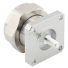 DIN 7/16 Female 4-Hole Flange Mount Straight Connector For Microstrip,Tri-Metal Plated