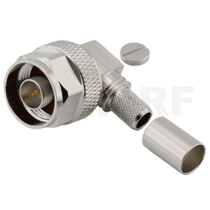 Type-N Connectors Plug Tri-metal Plating Crimping Right Angle For LMR300 Cable For Antenna