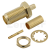 SMA Connectors Female Bulkhead Crimping For RG316,RG174 Cable, Gold Plating