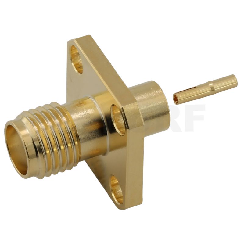SMA Connector Jack 4-hole Flange For RG402,141 Coaxial Cable