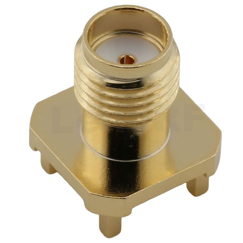 SMA Connector Female Straight For PCB Through Hole,Gold plated,132401