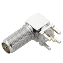 RP-SMA Jack Connector Right Angle For PCB Through Hole - Nickel Plating