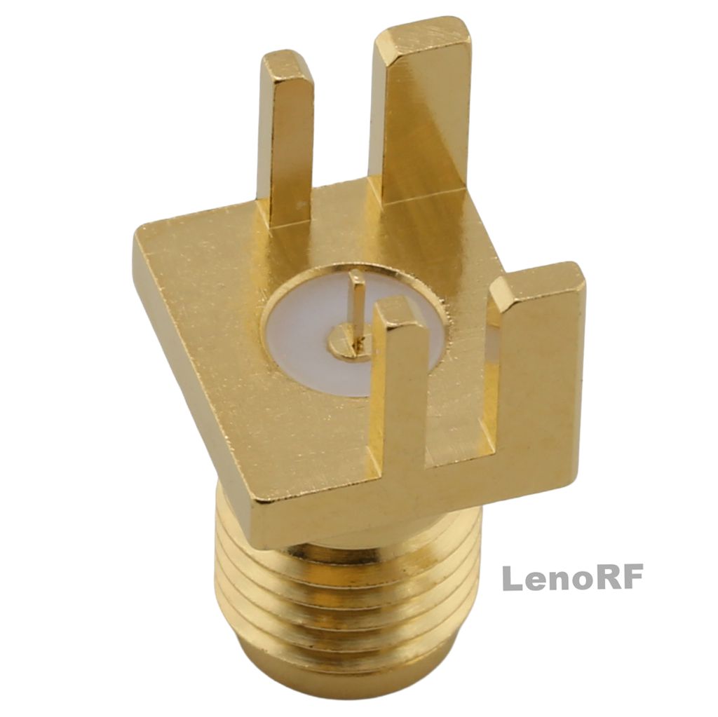 SMA Connectors Jack Solder Straight For PCB Edge Mount, Gold Plating