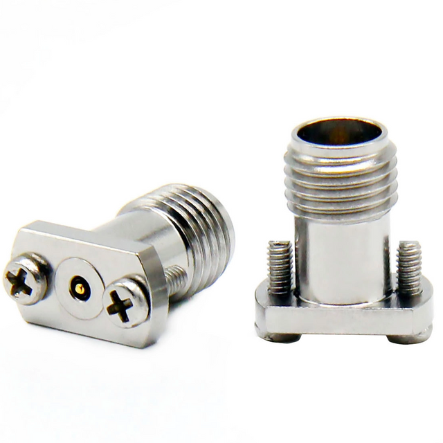 2.92mm Jack Connector Straight Flange Solder For PCB With Glass Bead