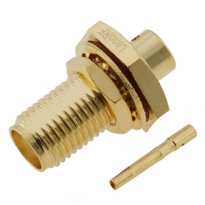 High Return Loss SMA Female Connector Straight Soldering Gold Plated For RG402 141 Cable
