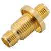 SMA Female To SMA Female Bulkhead Brass Body Gold Plated Adapter