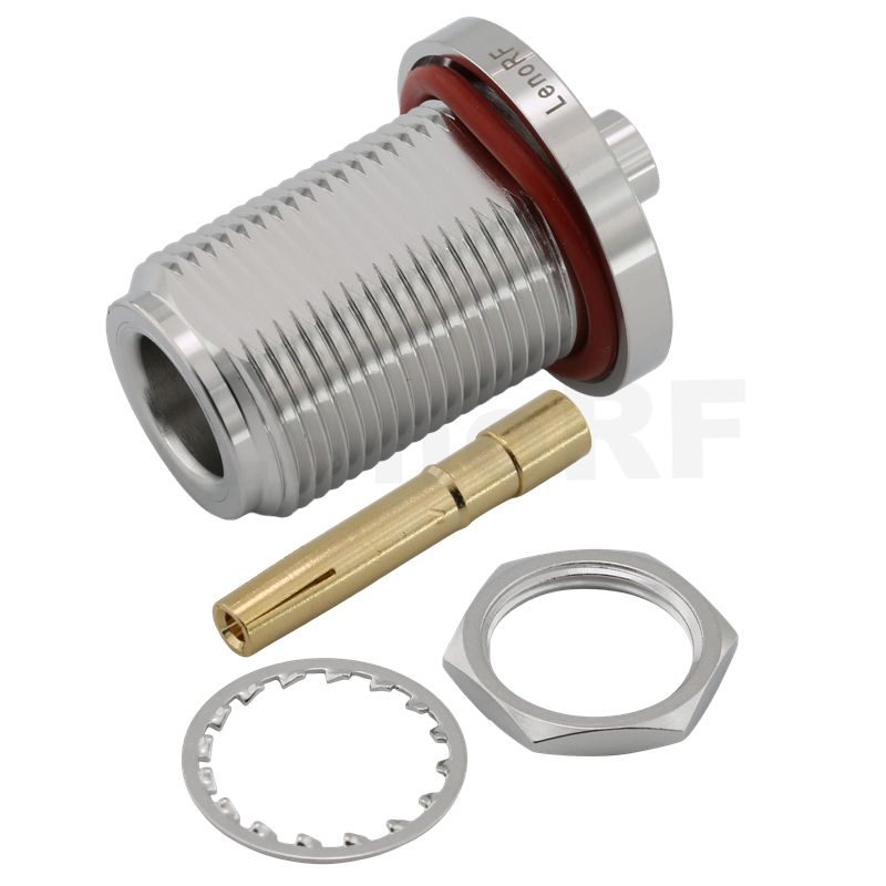 High-performance Type-N Connectors Female Bulkhead Straight For RG402 141 Cable 