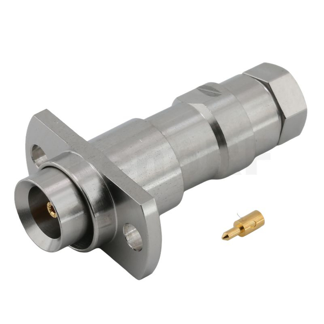 BMA Jack Connector 2-Hole Flange Solder For Micro-coax UFA210A , SUCOFLEX126 Cable,Stainless Steel 316L Body