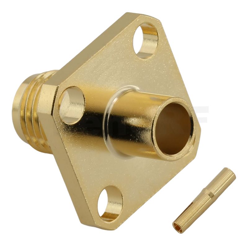 SMA Connector Jack 4-hole Flange For RG402,141 Coaxial Cable