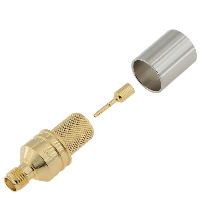 High Stability SMA Female RF Connector Straight Crimping Brass Body Gold Plated For RG8, LMR400 Coaxial Cable