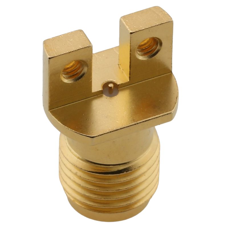SMA Female Solderless PCB Edge Launch Connector, 2 Hole,Gold Plating