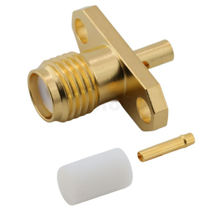 Low VSWR SMA Connector Female 2-Hole Flange Straight For UT047,047 Cable