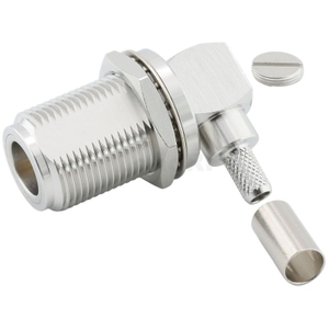 Type-N Connectors Jack Tri-metal Plating Crimping Right Angle For RG58 RG223 RG142 RG400 Cable For Antenna