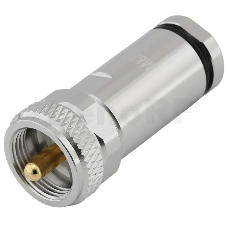 UHF Male Clamp Straight Coax Connector For Hyperflex 7 Coaxial Cable
