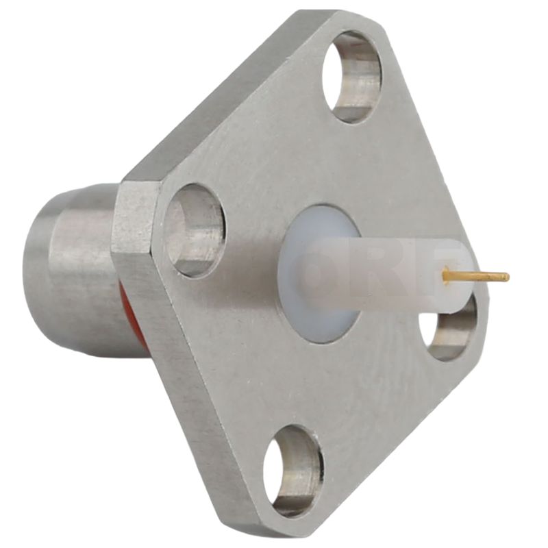 BMA Plug Connector Right Angle Solder 4-hole Flange For Microstrip