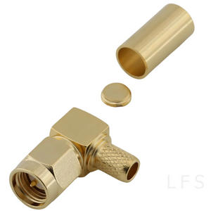 SMA Male Connector Right Angle Crimping For RG223 Cable 