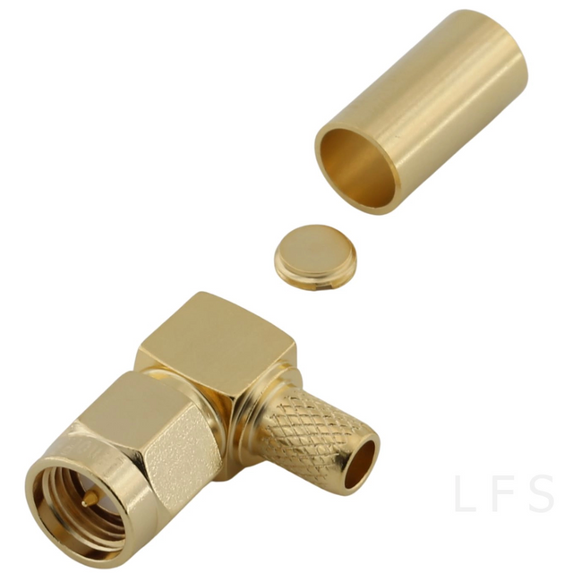 SMA Male Connector Right Angle Crimping For RG223 Cable 