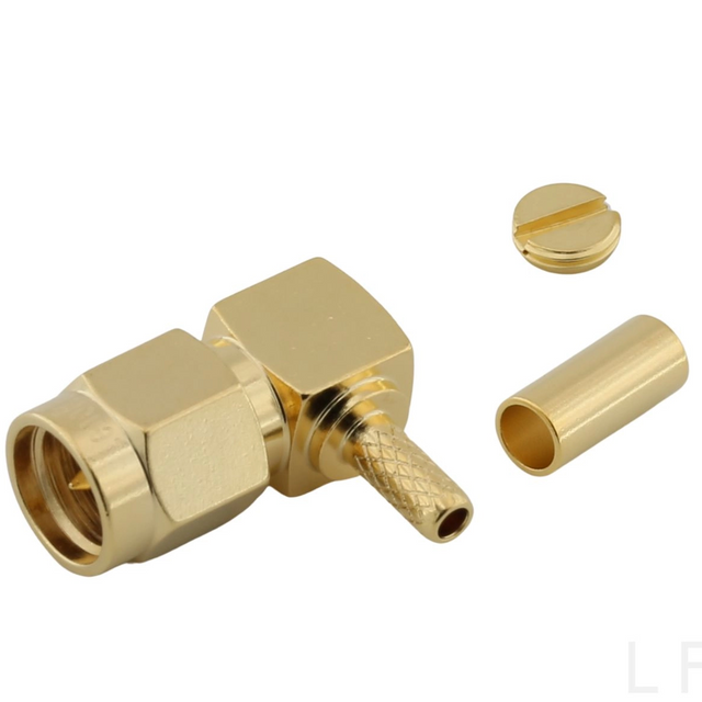 SMA Male Connector Right Angle Crimping For RG316 Cable