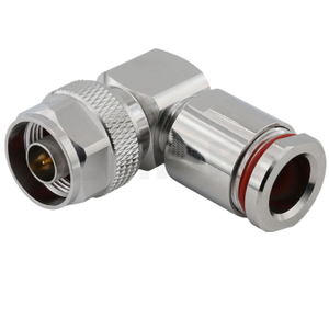 N Connectors Plug Clamping Right Angle For RG214 Coaxial Cable