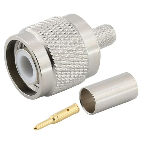 TNC Connector Male Straight Crimping For RG58 RG223 Cable, Nickel Plating